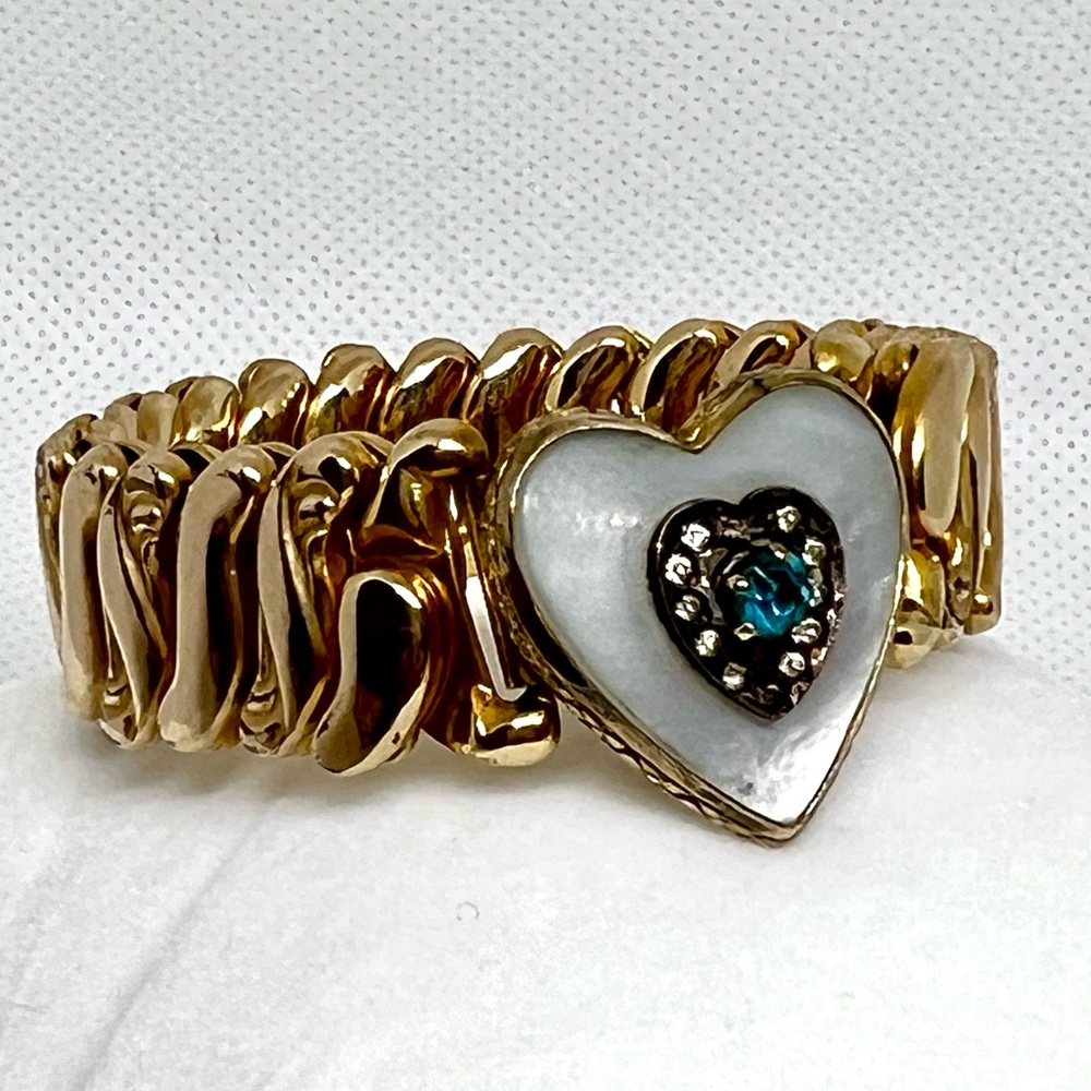 SOLD Vintage Sweetheart Bracelet B&N Bugnee & Niles Gold Filled Mother of Pearl - Picture 8 of 15